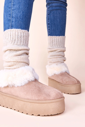 Ciemnobeżowe śniegowce z... 2