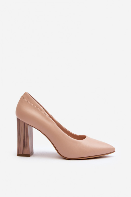 Elegant Pumps On A Decorative Heel Sergio Leone PB217 Nude