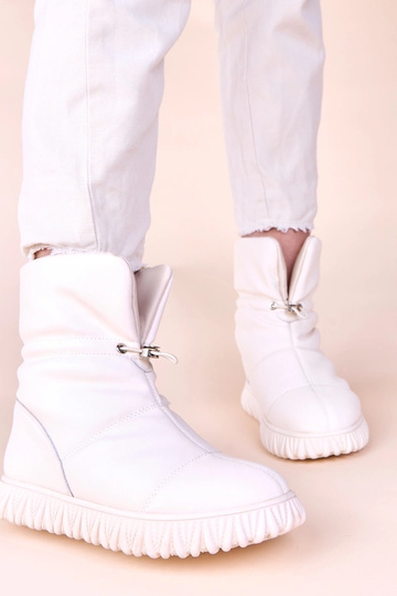 Beżowe śniegowce skóra... 2