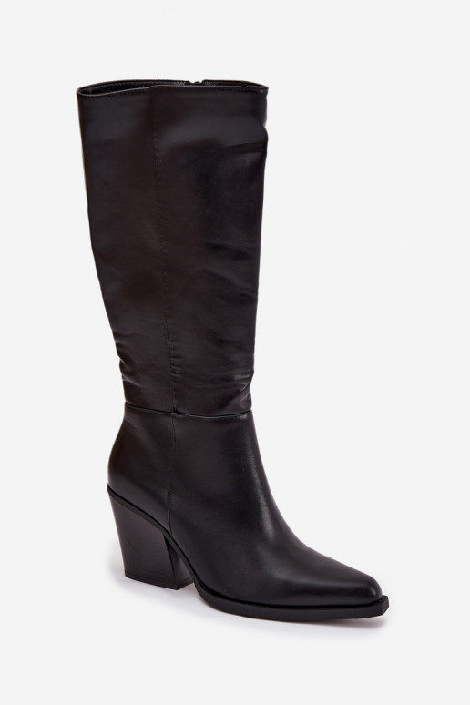 Women's Platform Boots with Lining Black Katelle