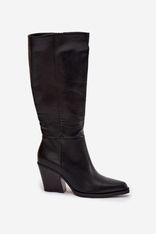 Women's Platform Boots with Lining Black Katelle