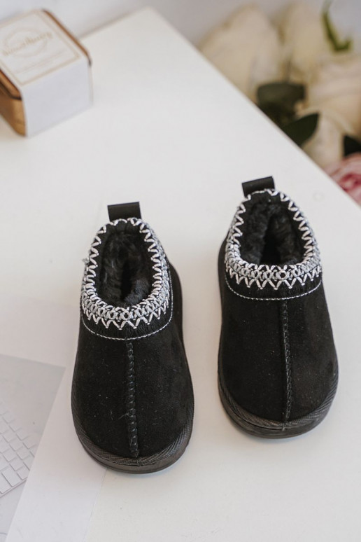 Children's snow boots with platform, insulated with fur inside in black Vilabria