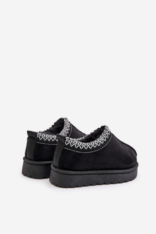 Children's snow boots with platform, insulated with fur inside in black Vilabria