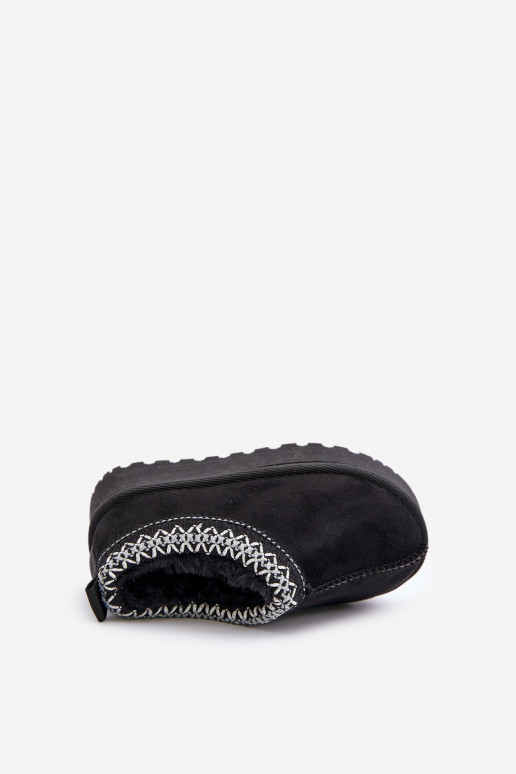 Children's snow boots with platform, insulated with fur inside in black Vilabria