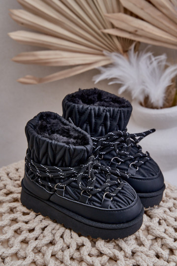 Children's Insulated Snow Boots With Thick Fur Black Nastira 2
