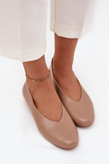 Women's Ballet Flats Made of Eco Leather On Flat Sole Beige Olyssia 2