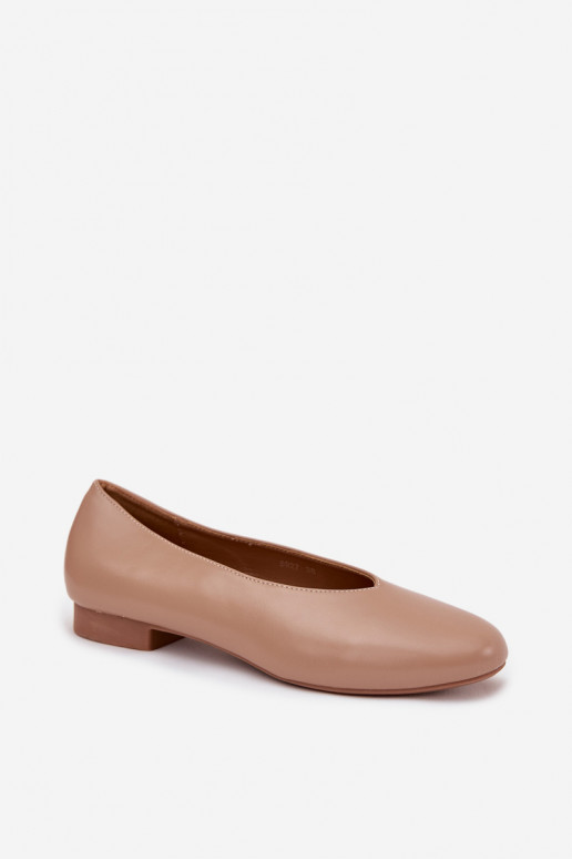 Women's Ballet Flats Made of Eco Leather On Flat Sole Beige Olyssia