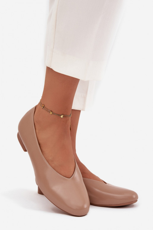 Women's Ballet Flats Made of Eco Leather On Flat Sole Beige Olyssia