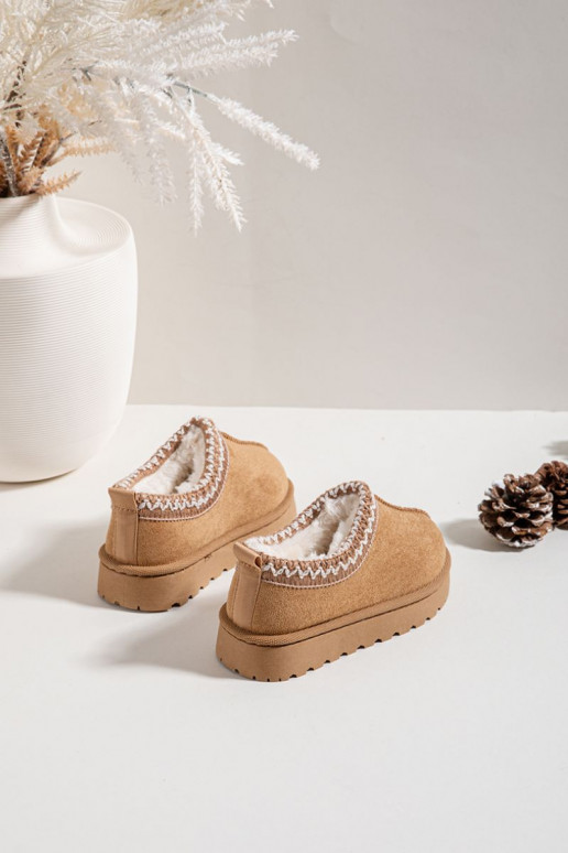 Children's Snow Boots With Embroidery Camel Prina