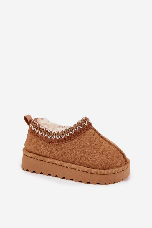 Children's Snow Boots With Embroidery Camel Prina