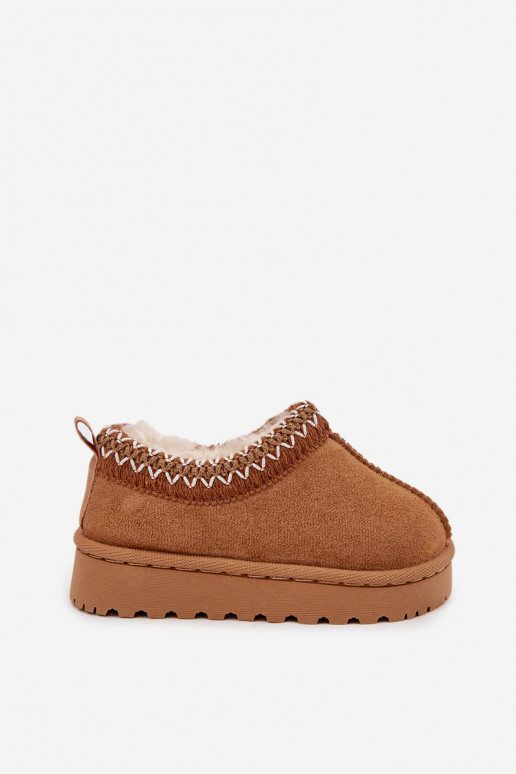 Children's Snow Boots With Embroidery Camel Prina