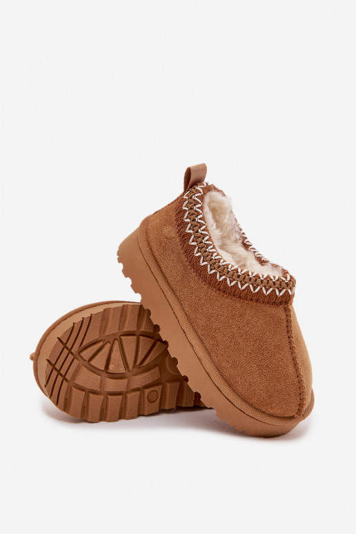 Children's Snow Boots With Embroidery Camel Prina