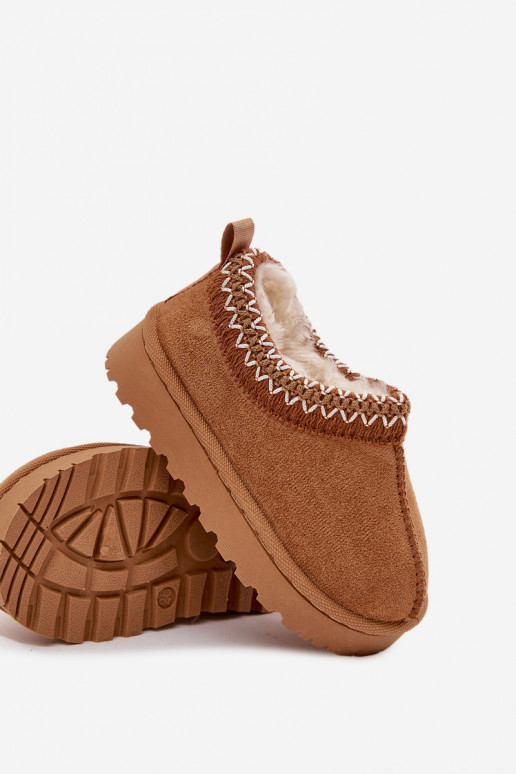 Children's Snow Boots With Embroidery Camel Prina