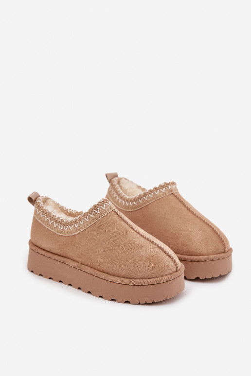 Children's Snow Boots With Embroidery Beige Prina