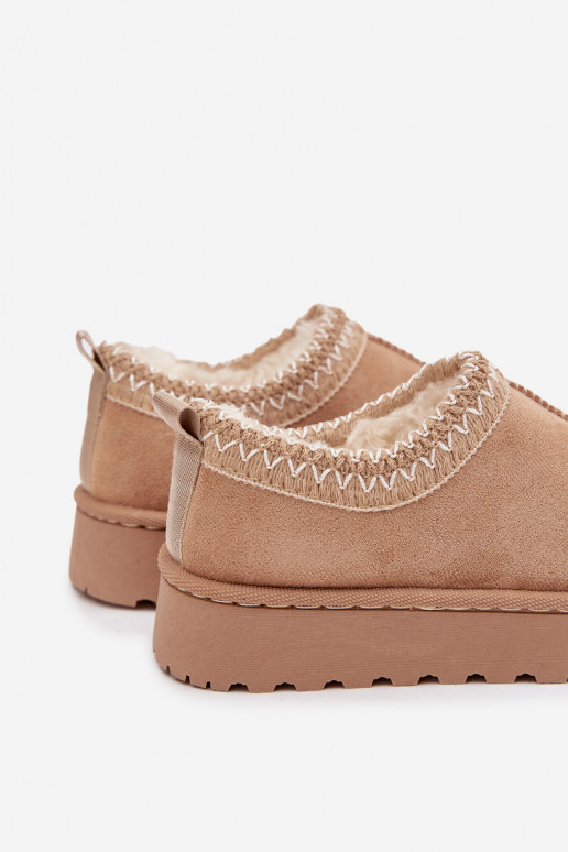 Children's Snow Boots With Embroidery Beige Prina