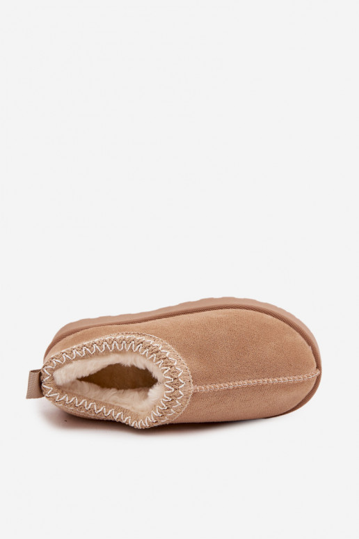 Children's Snow Boots With Embroidery Beige Prina