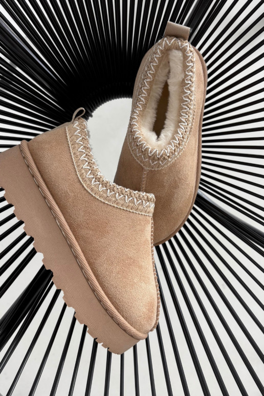 Śniegowce DziecięcewithHaftem Beżowe Prina