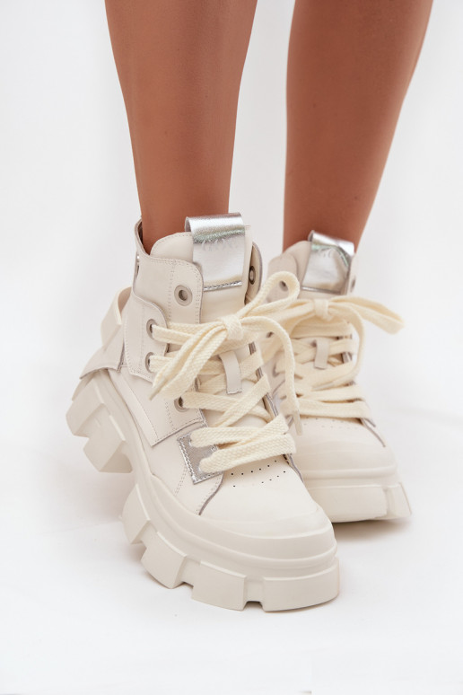 Leather Insulated Sports Boots GOE SS2N4055 White