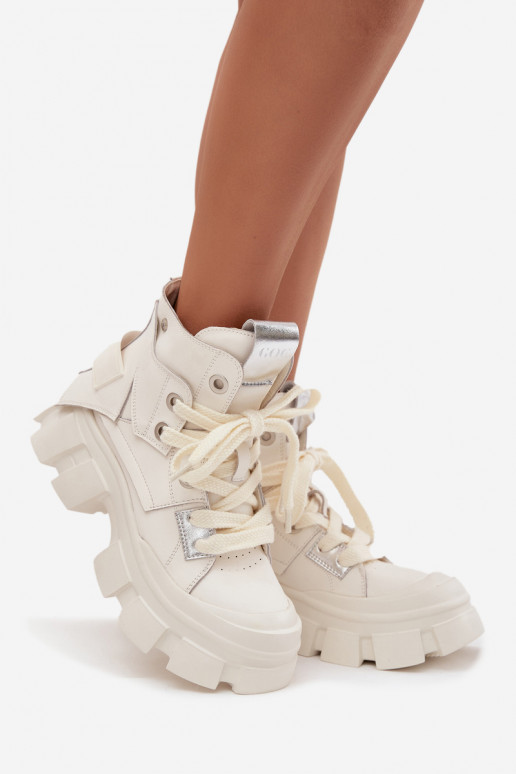 Leather Insulated Sports Boots GOE SS2N4055 White