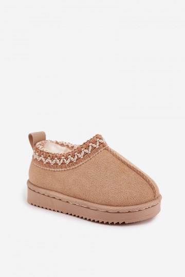 Snow Boots Children's Ankle Boots On Platform Insulated With Fur Beige Vilabria