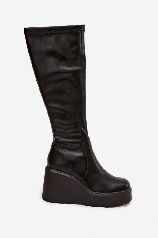 Women's Platform Boots Black Terisse