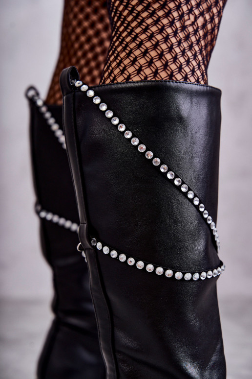 Women's Black Boots With Ornaments Black Finlay