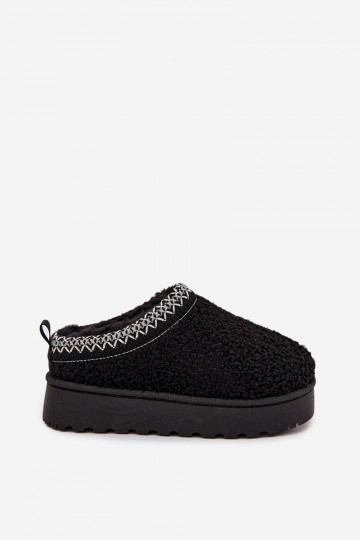 Children Youth Snow Boots With Sheep Fur Type Black Selathiel 2