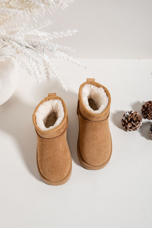 Children's Youth Snow Boots Lined with Fleece Camel Mireya