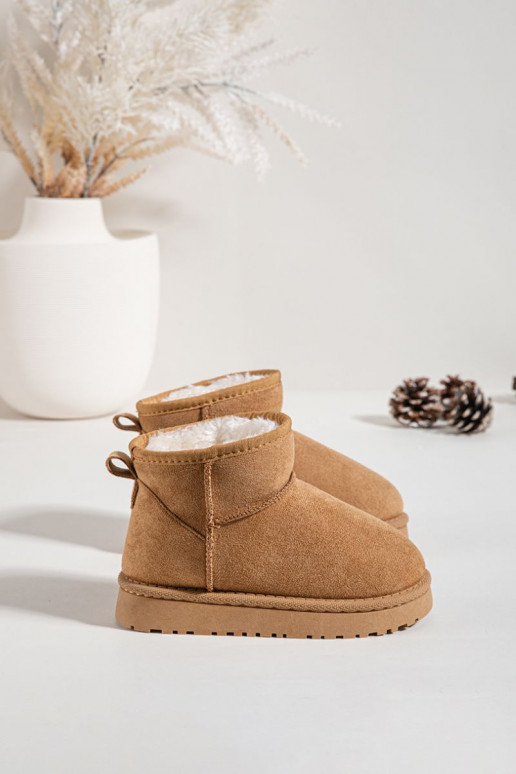 Children's Youth Snow Boots Lined with Fleece Camel Mireya