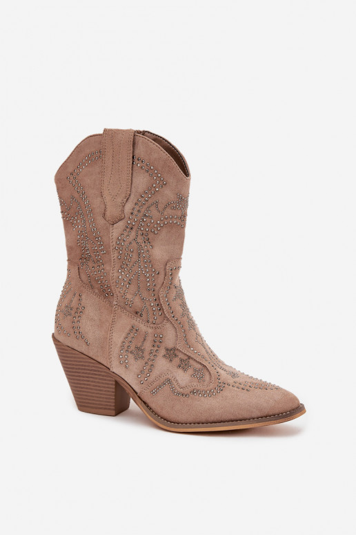 Women's Cowboy Boots With Embellishment Beige Arlissima