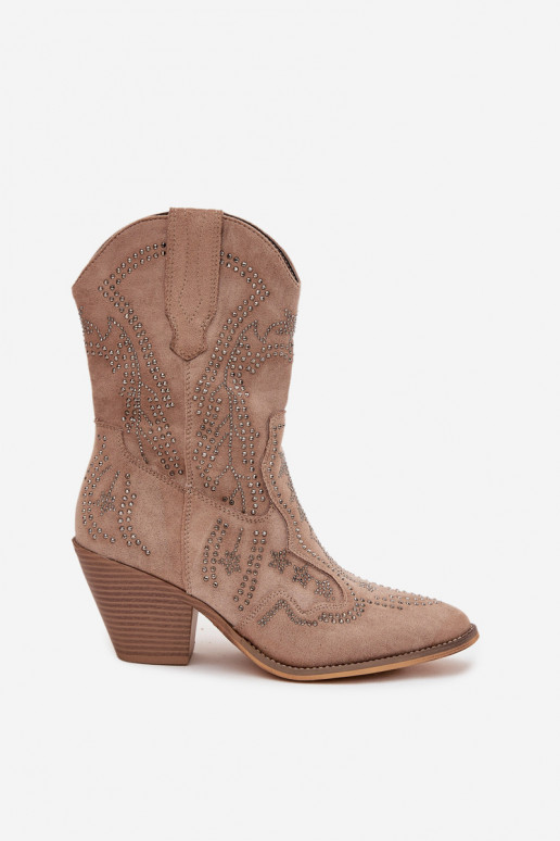 Women's Cowboy Boots With Embellishment Beige Arlissima