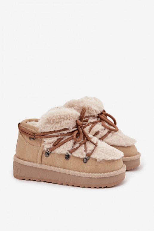 Children's Youth Snow Boots With Fur D Franklin DFSH370011 Beige