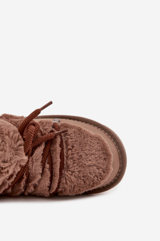 Śniegowce Dziecięce MłodzieżowewithFuterkiem D.Franklin DFSH370011 Brązowe