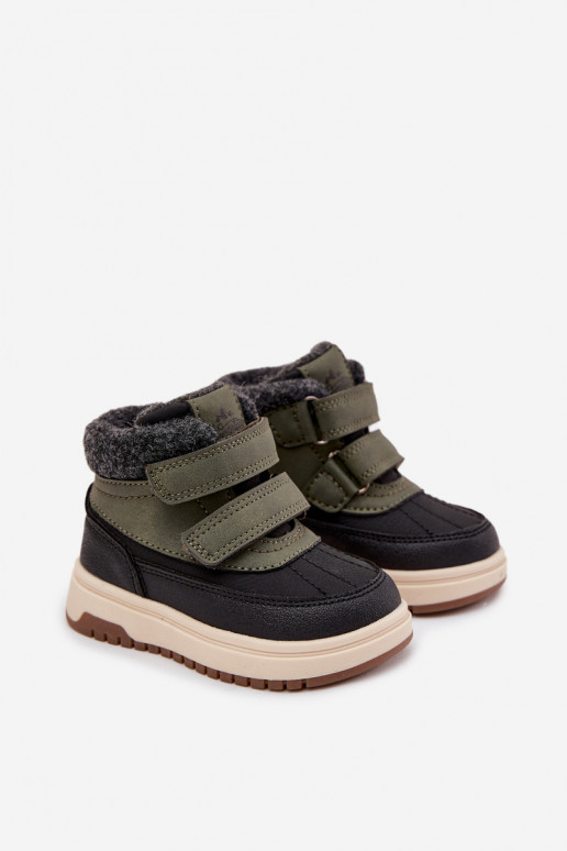 Children's Winter Shoes Snow Boots with Velcro Green-Black Darlene