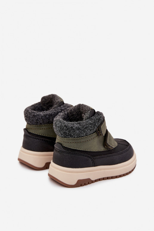 Children's Winter Shoes Snow Boots with Velcro Green-Black Darlene