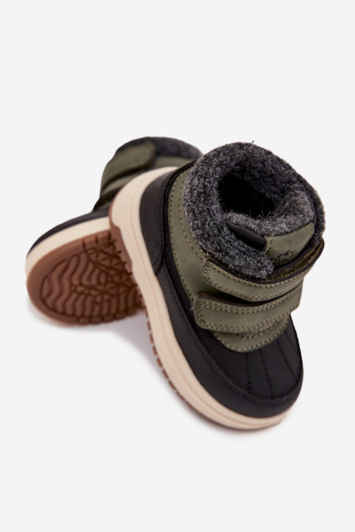 Children's Winter Shoes Snow Boots with Velcro Green-Black Darlene