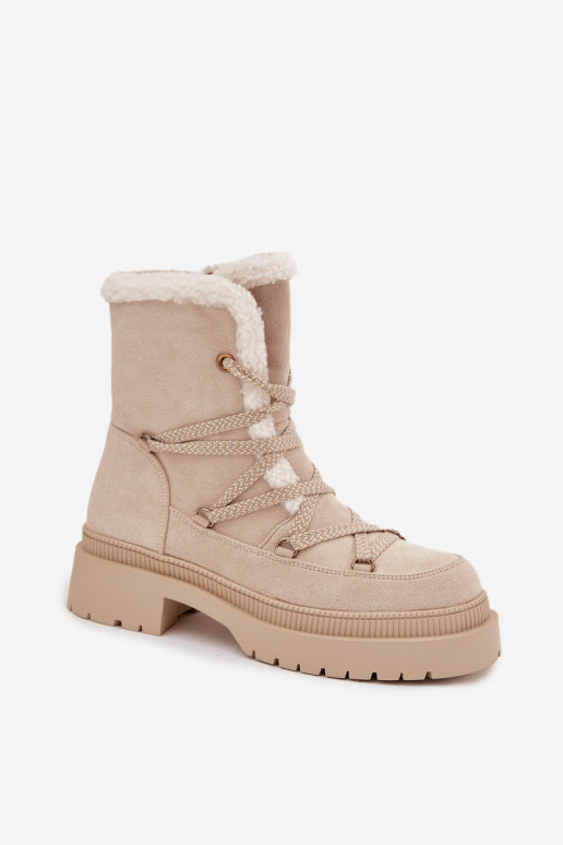 Women's Snow Boots With Fur Beige Irmara