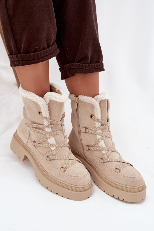 Women's Snow Boots With Fur Beige Irmara