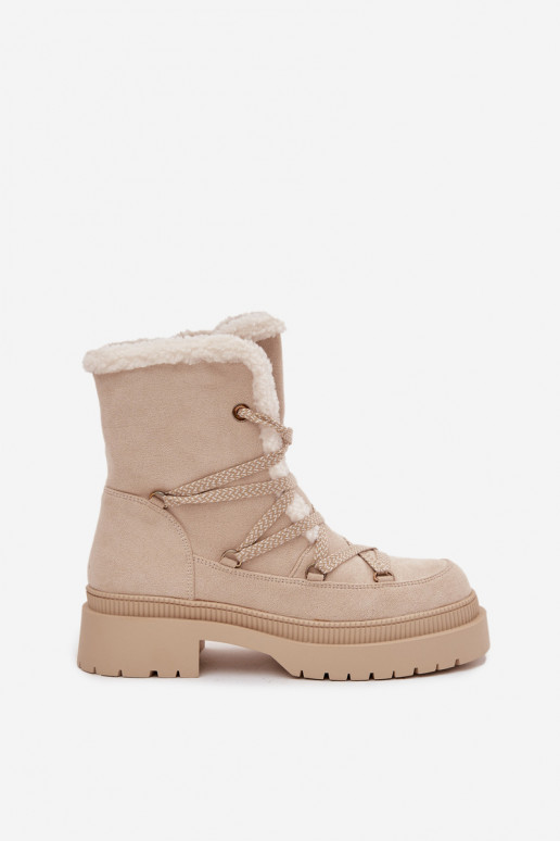 Women's Snow Boots With Fur Beige Irmara