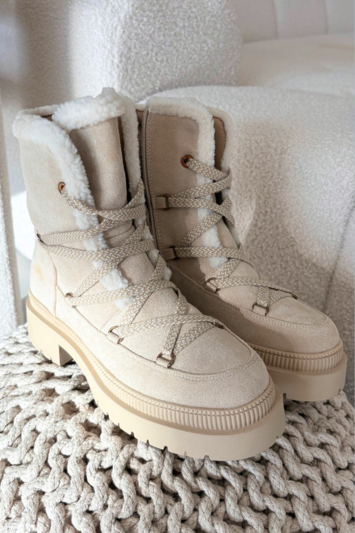 Women's Snow Boots With Fur Beige Irmara