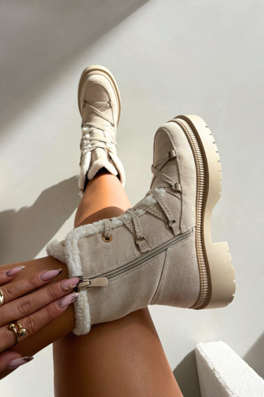 Women's Snow Boots With Fur Beige Irmara