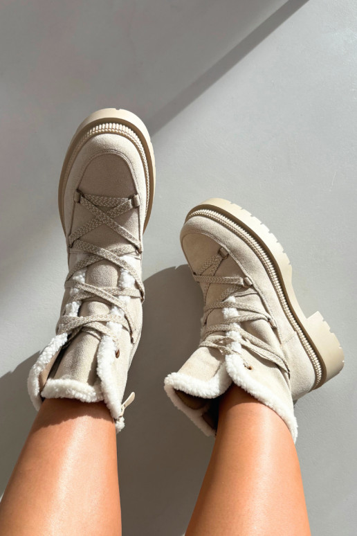 Women's Snow Boots With Fur Beige Irmara
