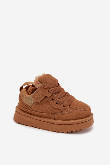 Dziecięce Sneakersy Ocieplane Futerkiem Camel Mireen 2