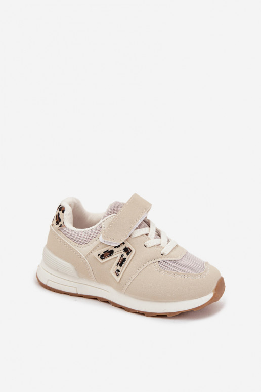 Children's Sports Sneakers with Velcro Beige Galisse
