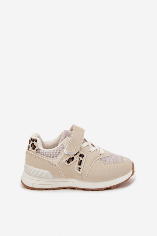 Children's Sports Sneakers with Velcro Beige Galisse