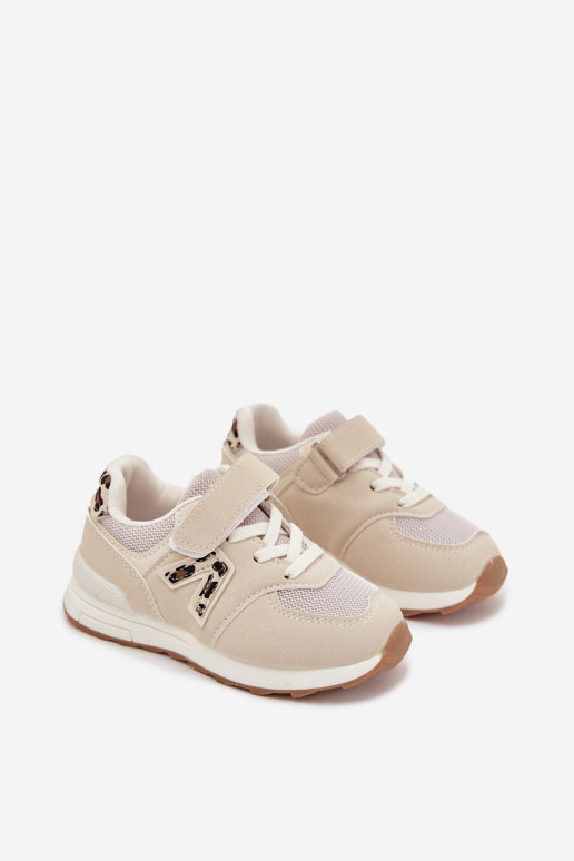 Children's Sports Sneakers with Velcro Beige Galisse