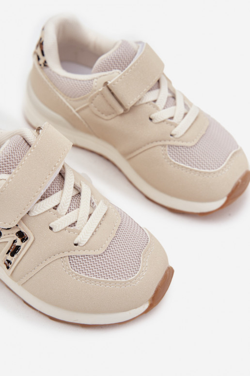 Children's Sports Sneakers with Velcro Beige Galisse