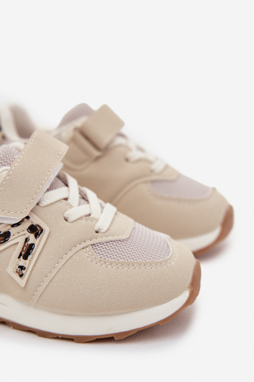 Children's Sports Sneakers with Velcro Beige Galisse
