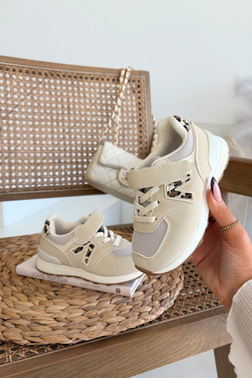 Children's Sports Sneakers with Velcro Beige Galisse