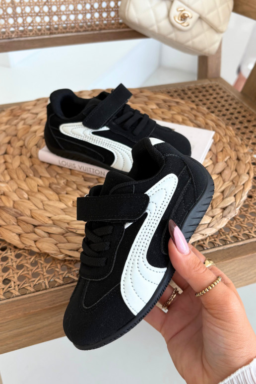 Children's Sports Shoes With Velcro Black and White Perrin